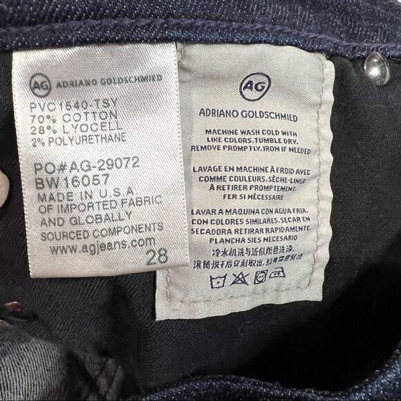 AG Adriano Goldschmied The Stevie Cuff Dark Wash‎ Slim Straight Cuffed Jeans - Picture 7 of 8